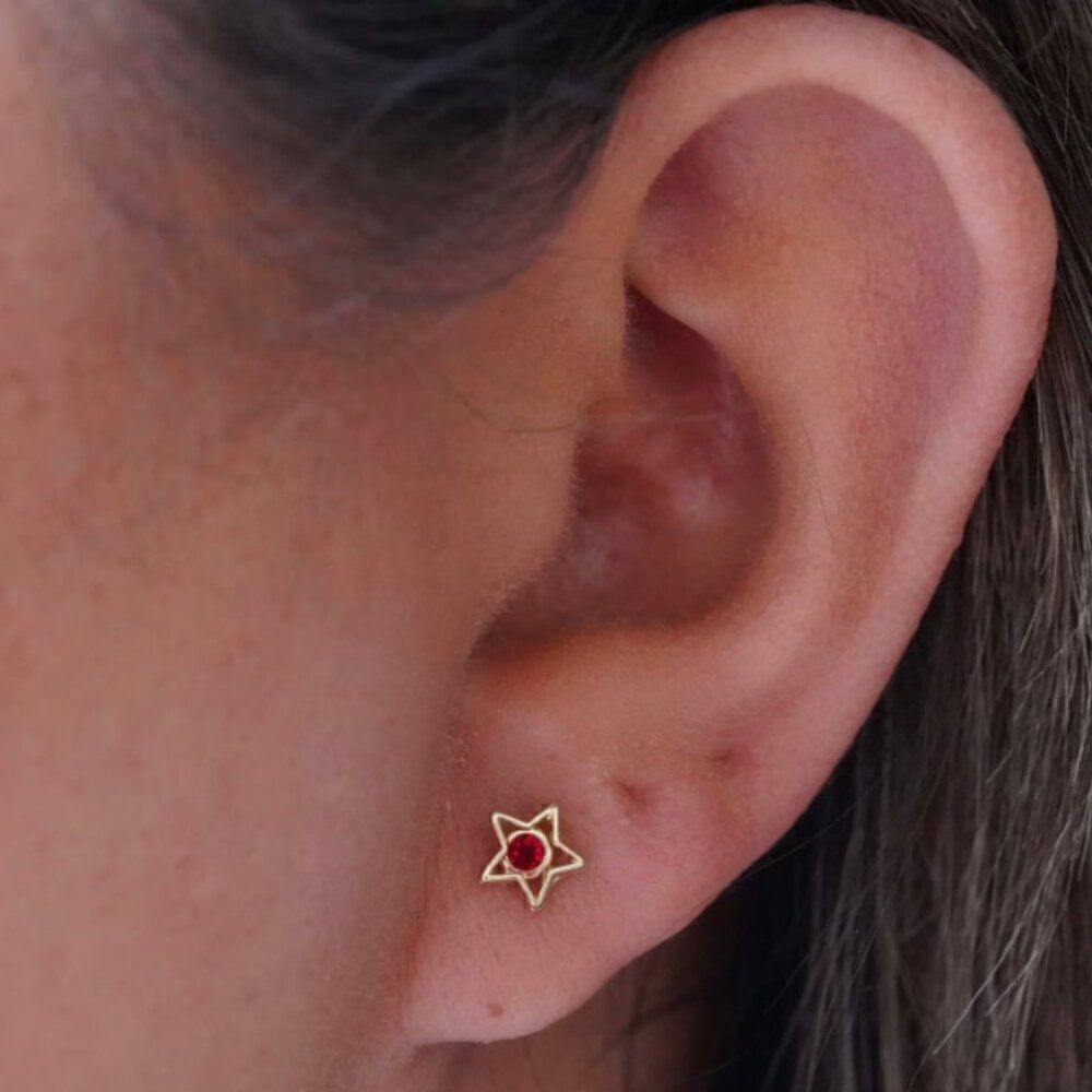 14k Solid Gold Dainty Earrings with Screw Back | Birthday Gift | Tehrani Jewelry